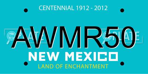 AWMR50 New Mexico License Plate