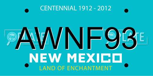 AWNF93 New Mexico License Plate