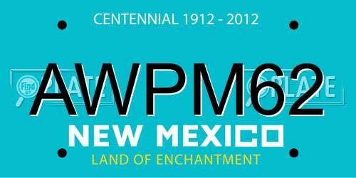 AWPM62 New Mexico License Plate