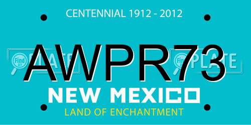 AWPR73 New Mexico License Plate