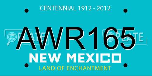 AWR165 New Mexico License Plate