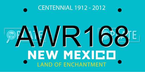 AWR168 New Mexico License Plate