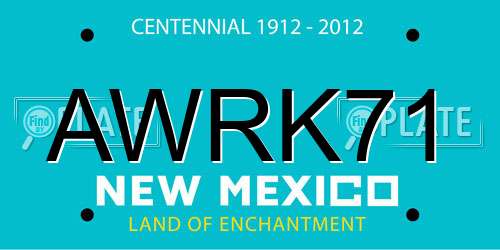AWRK71 New Mexico License Plate