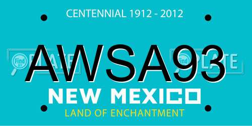 AWSA93 New Mexico License Plate