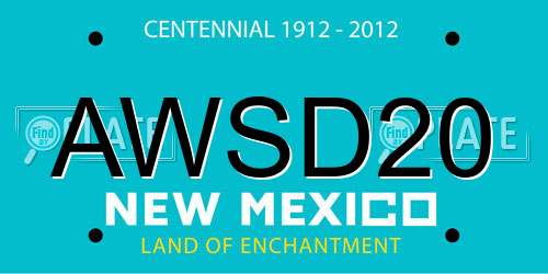 AWSD20 New Mexico License Plate