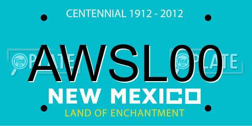 AWSL00 New Mexico License Plate