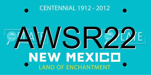 AWSR22 New Mexico License Plate