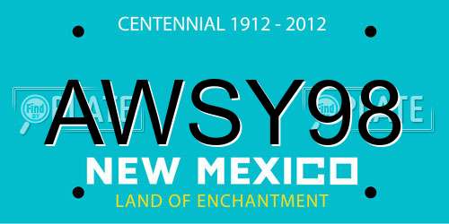 AWSY98 New Mexico License Plate