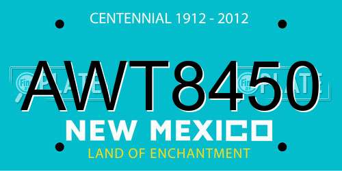 AWT8450 New Mexico License Plate