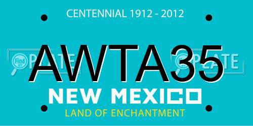 AWTA35 New Mexico License Plate