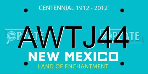 AWTJ44 New Mexico License Plate