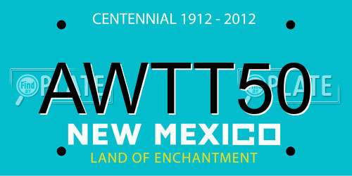 AWTT50 New Mexico License Plate