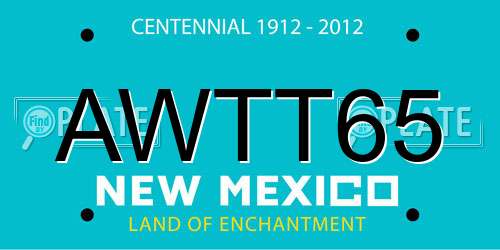AWTT65 New Mexico License Plate