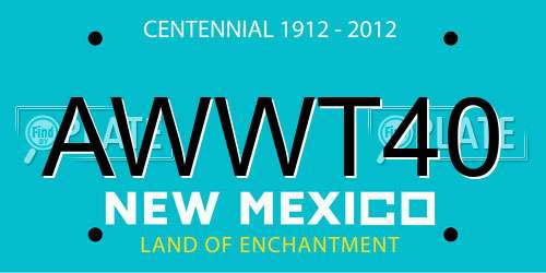AWWT40 New Mexico License Plate