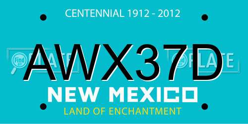 AWX37D New Mexico License Plate