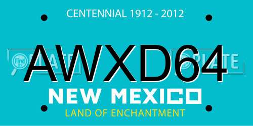 AWXD64 New Mexico License Plate