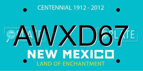AWXD67 New Mexico License Plate