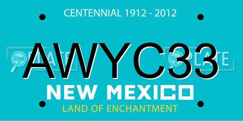 AWYC33 New Mexico License Plate