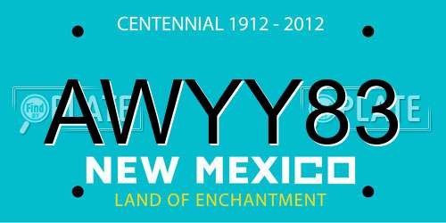 AWYY83 New Mexico License Plate