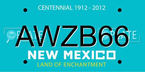 AWZB66 New Mexico License Plate