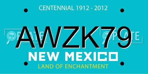 AWZK79 New Mexico License Plate