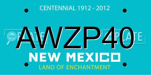 AWZP40 New Mexico License Plate