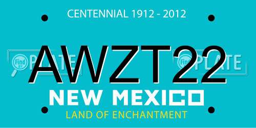 AWZT22 New Mexico License Plate