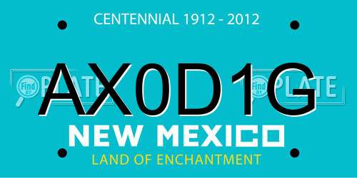 AX0D1G New Mexico License Plate