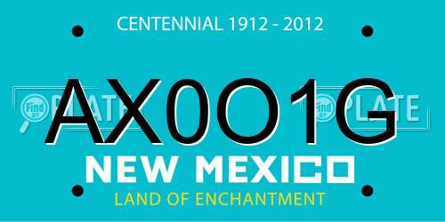 AX0O1G New Mexico License Plate