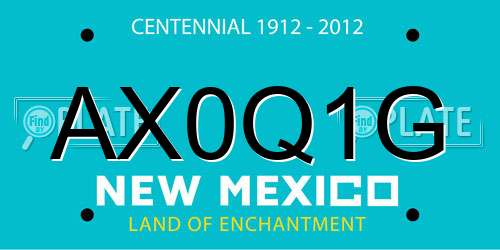 AX0Q1G New Mexico License Plate