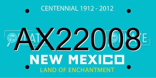 AX22008 New Mexico License Plate