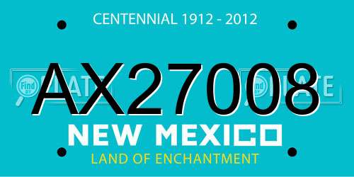 AX27008 New Mexico License Plate