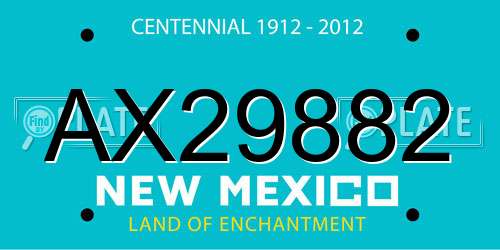 AX29882 New Mexico License Plate