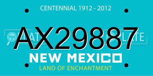 AX29887 New Mexico License Plate