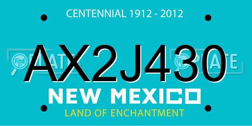 AX2J430 New Mexico License Plate