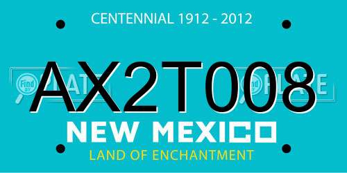 AX2T008 New Mexico License Plate