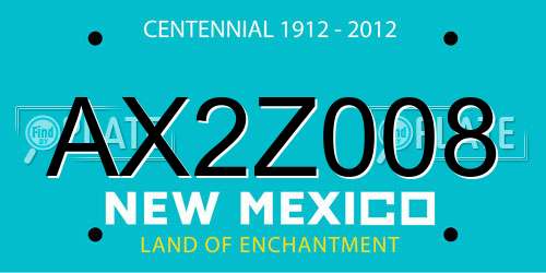 AX2Z008 New Mexico License Plate