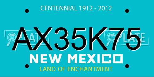 AX35K75 New Mexico License Plate