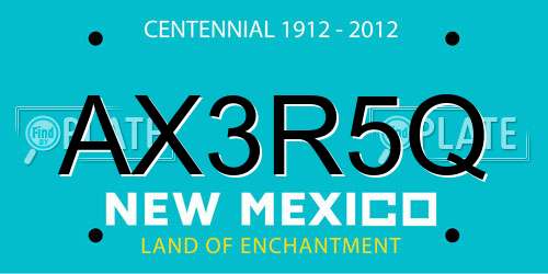 AX3R5Q New Mexico License Plate