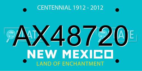 AX48720 New Mexico License Plate