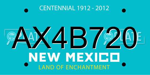 AX4B720 New Mexico License Plate