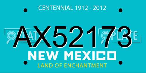 AX52173 New Mexico License Plate