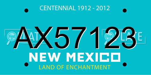 AX57123 New Mexico License Plate