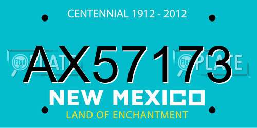 AX57173 New Mexico License Plate