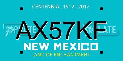 AX57KF New Mexico License Plate