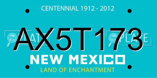 AX5T173 New Mexico License Plate