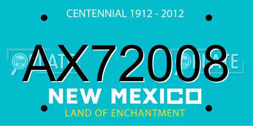 AX72008 New Mexico License Plate
