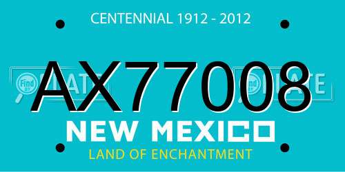 AX77008 New Mexico License Plate
