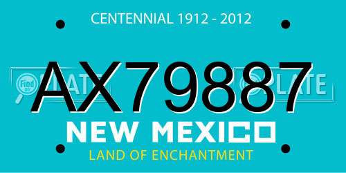 AX79887 New Mexico License Plate