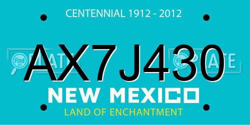 AX7J430 New Mexico License Plate
